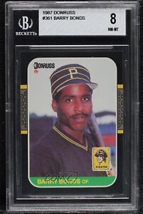 1987 Donruss Barry Bonds #361 BGS 8 Rookie RC Pittsburgh Pirates SF Giants