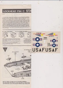 REVELL LOCKHEAD F94-C INSTRUCTIONS AND DECALS - Picture 1 of 1