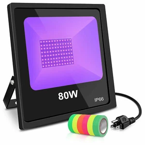 UV LED Black Light 80W LED Stage Blacklight Party DJ Club Halloween Flood Light - Picture 1 of 9