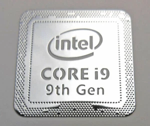 Insigne étui 18 x 18 mm autocollant chrome argent Intel Core i9 9ème génération - Photo 1/1