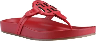 Tommy Hilfiger Relina Mujer Tanga Sandalia Rojo Imitación Cuero Foto 1 de 3