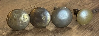 DS-196–FOUR (4) Antique Different Brass Plated Drawer Cabinet Pulls Knobs - Image 1 of 4