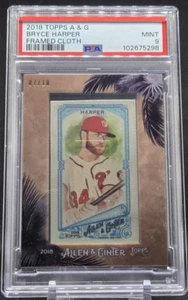 2018 Topps Allen & Ginter Framed Cloth Bryce Harper 7/10 PSA 9, Pop 1, (JBC2200) - Picture 1 of 2