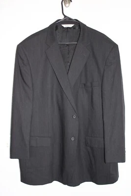 CHARCOAL GRAY PRONTO UOMO 100% WOOL SPORT COAT sz 52R suit jacket 52 REGULAR - Image 1 of 4