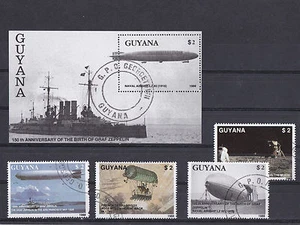 Q1017 - Guyana 1988 - Set + Block - Vliegtuigen / Airplanes (Zeppelins) - Imagen 1 de 1