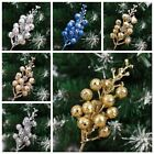 10PCS Multicolor Christmas Berries Branches Simulated Gliter Berry