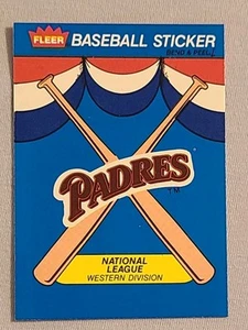 1989 FLEER SAN DIEGO PADRES BASEBALL STICKER - Picture 1 of 2