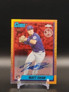 MATT SHAW RC 2025 Topps Update RED MOJO REFRACTOR AUTO # 3/5 Cubs - Picture 1 of 8