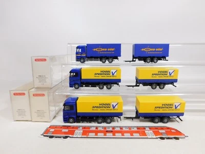 3X Hängerzug MB Actros: 598 Vogel+599 Nord Sud TOP+Box #DD744-0,5 - Immagine 1 di 4