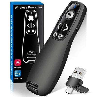 For PC Power Point Presentation Remote Wireless Presenter Laser Pointer Clicker - image 1 of 4