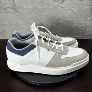 Scarpe da golf FootJoy Contour da uomo taglia 11,5 M bianche/blu navy casual senza punte - Foto 1 di 11