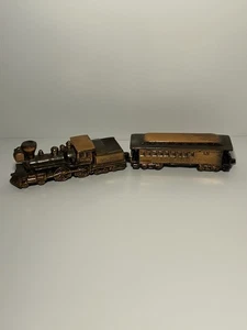 Motore locomotiva vintage Dodge bronzo V&TRR e vagone treno passeggeri Julia Bullette - Foto 1 di 24