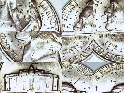 1960 D Jefferson Nickel- Heavy Die Abrasion & Die Cracks - Rare Error Coin - Image 1 of 4