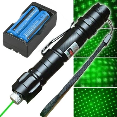 Visible Beam Green Laser Pointer Pen 532nm Star Cap Bright Lazer + Battery
