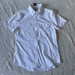 Express Mens Western Shirt Medium | NWT | Nightclub | Stretch, Short Sleeve - Picture 1 of 15