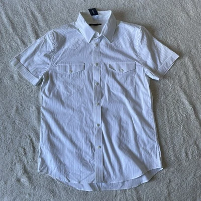 Express Mens Western Shirt Medium | NWT | Nightclub | Stretch, Short Sleeve - Image 1 of 4