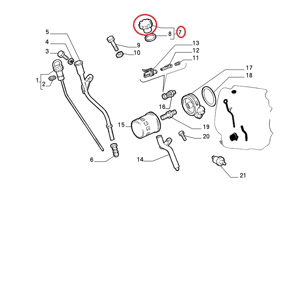 TAPPO INTRODUZIONE OLIO FIAT PUNTO - TEMPRA - LANCIA DEDRA ORIGINALE 7713200 - Imagem 1 de 1