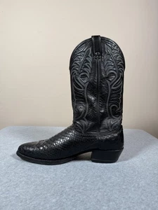 Botas Wrangler Para Hombres Talla 11D Negras Piel de Serpiente Vaquero Occidental Cuero Exótico EE. UU. - Imagen 1 de 21