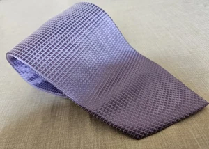 Next Purple Grid Pattern Textured Silk Neck Tie - Picture 1 of 7