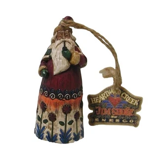 Jim Shore Heartwood Creek Santa with Pipe Christmas Ornament 2002 Folk Art - Picture 1 of 6