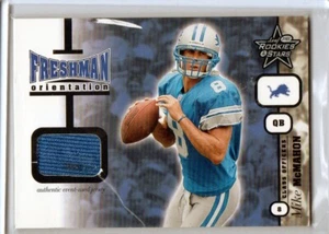 2001 Leaf Rookies & Stars Mike McMahon RC Jersey Relic Detroit Lions 22/50 - Picture 1 of 2