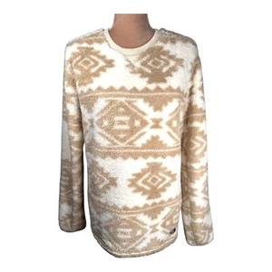 The North Face Campshire Crewneck Sherpa Fleece Pullover Cream Aztec Youth XL - Picture 1 of 13