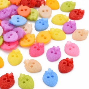10 Strawberry Buttons Assorted Colours 15.5mm B34-11 Aussie Seller - Picture 1 of 2