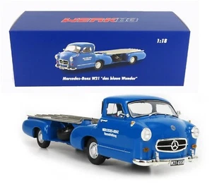1955 MERCEDES BENZ RACING CAR TRANSPORTER TRUCK BLUE 1:18 SCALE BY WERK83 - Picture 1 of 5