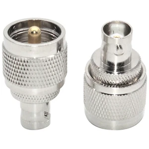 2pcs BNC Female to UHF Male Coax Cable Connector Repair For PL-259 Converter - Zdjęcie 1 z 14
