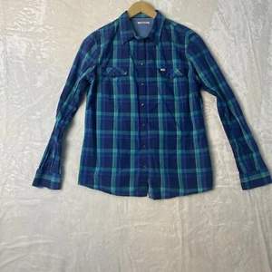 Lee Shirt Womens Large Pearl Snap Blue Plaid Western Workwear Rodeo. - Picture 1 of 9