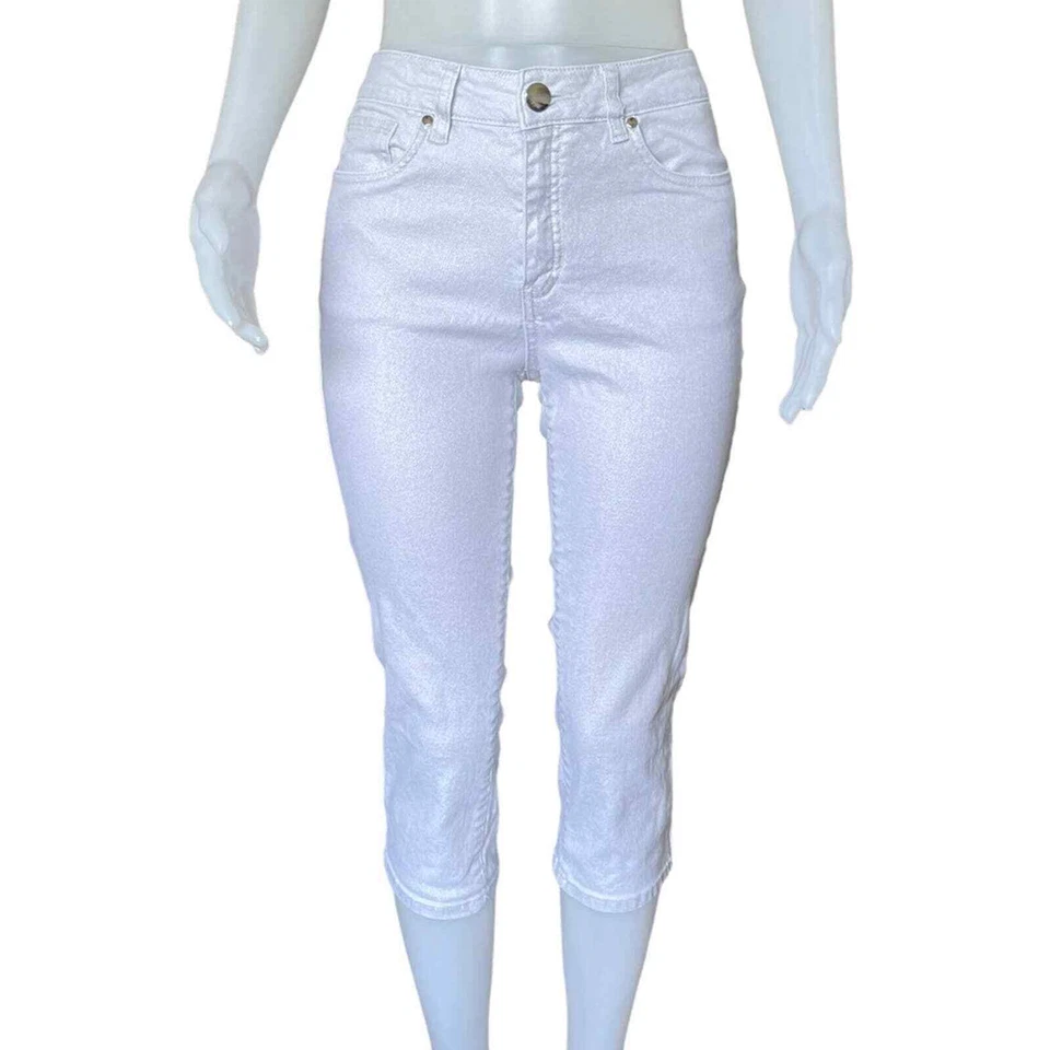 Capris branco metálico Laura Ashley - Imagem 1 de 4