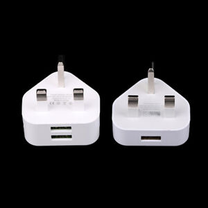UK Mains 3 Pin Plug Adapter Wall Charger 1/2-Port Dual USB For Phones Tab-G5