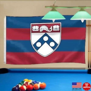 BANDIERA PENN QUACKERS 3X5 UNIVERSITÀ DELLA PENNSYLVANIA NUOVA BANDIERA 3X5 UOMO BANDIERE GROTTA. - Foto 1 di 8