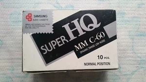 ¡Casetes en blanco Samsung Super Hq mm C-60 posición normal 10x! ¡Nueva caja abierta! - Imagen 1 de 8