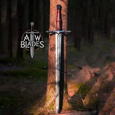 Espada vikinga de acero al carbono forjada a mano afilada lista para batalla medieval con vaina Foto 1 de 4