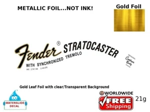 Fender Stratocaster Guitar Decal Foil Waterslide logo headstock 21g - Picture 1 of 1