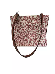 The Larkspur Collection Needlepoint / Leather Tote Bag - Picture 1 of 6