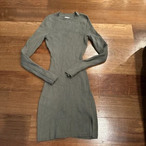 Vestido Suéter Hollister Mujer Pequeño Verde Suéter Acanalado Cuello Simulado Cápsula S - Imagen 1 de 6