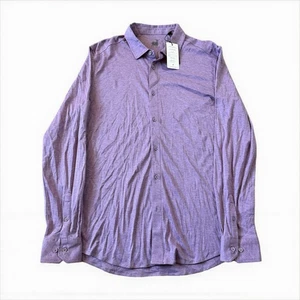 Camisa RAFFI Abotonada Manga Larga Para Hombre Talla: Grande Púrpura Algodón Aqua NUEVA CON ETIQUETAS NUEVA - Imagen 1 de 8