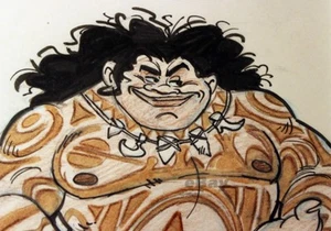 Moana Maui Original Art 2016 Val Amador Walt Disney Animation Studios Crew Gift - Picture 1 of 9