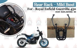 Rear Luggage Carrier Rack "Black For Royal Enfield Guerrilla 450" - Picture 1 of 8