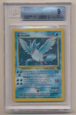 BGS 9 Pokemon Fossil Unlimited Holo Rare Articuno 2/62 MINT Condition!! - Image 1 of 2