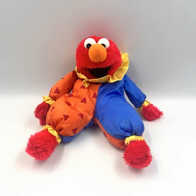Vtg 1986 Sesame Street Elmo Parachute Clown Plush Nylon Applause Orange Blue Red - Image 1 of 4