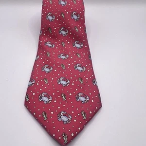 Vineyard Vines Neck Tie Silk Pink Crabs Under The Sea Preppy Mens USA - Picture 1 of 10