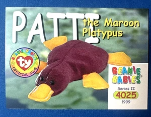 Ty beanie babies series 2 -1999 #4025 - Patty The Maroon Platypus Patti - Picture 1 of 2