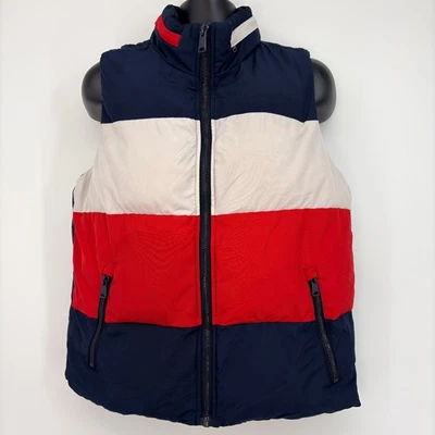 Tommy Hilfiger Color Block Puffer Chaleco Oculto Sudadera con Capucha Hombres Med Rojo Blanco Azul Viento Foto 1 de 4