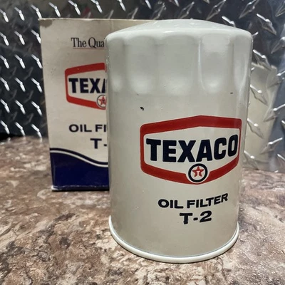 Filtro de aceite Texaco genuino vintage T-2 Foto 1 de 3