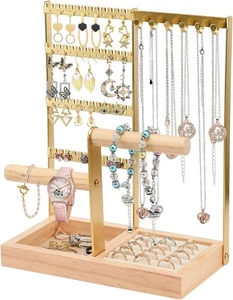 Jewellery Stand Holder Multi Tier Necklace Hanging, Ring, Earring Organizer Tray - Picture 1 of 8