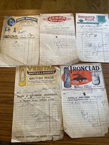 Facturas Recibos Encabezados Pictóricos Decorativos X 5 - Imagen 1 de 11