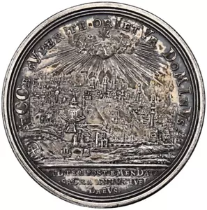 Nuremberg Unc 1717 Jerusalén Ciudad View Medalla Plata Alemania Muy Rara - Imagen 1 de 10